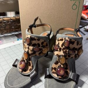 Bacio 61 Carugo Gray Animal Print 9M WITH BOX High Heel Sandals